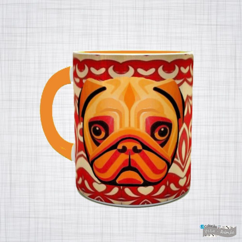 Caneca Porcelana Pet Cachorro Raça Pug