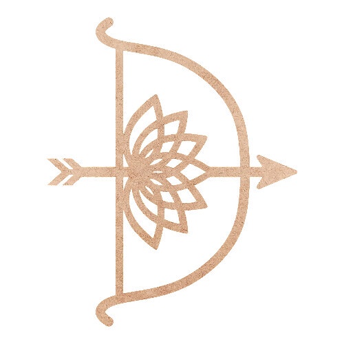 Recorte Arco e Flecha Flor MDF 3mm 20 x 16,25 cm (5 un) SR1721