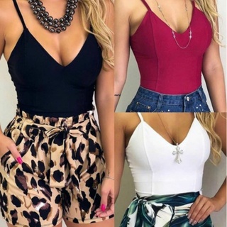 Body feminino alça poliéster básico