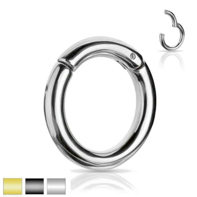 Piercing Alargador Argola Articulada Titânio 2mm X 10mm