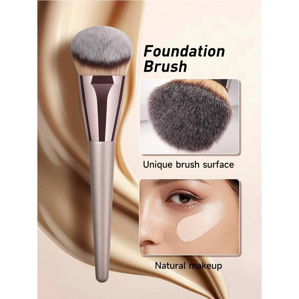 Ferramenta De Maquiagem De Beleza Escova Em Pó Champagne Gold Grande Inclinação Macia Cabelos Para Fundação Bb Creme Detalhador De Cobertura Círculos Escuros , Olhos Puffy