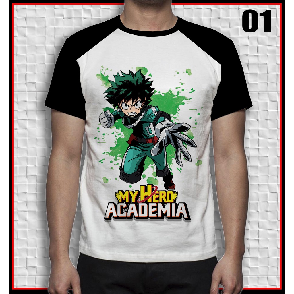 camisa  de desenho personalizada arte boku no hero academia anime geek mangá  deku bakugou todoroki BNHA