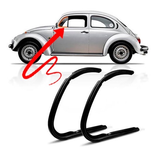 Par Borrachas Vidro Ventarola Quebra Vento Fusca - 2 Pçs