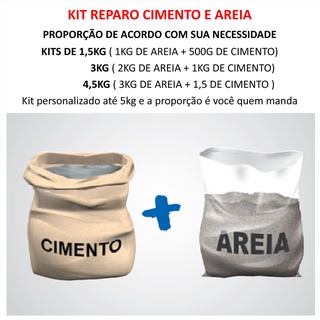 Cimento e Areia na proporção ideal para pequenos serviços 1,5kg