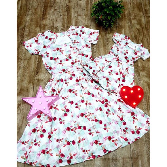 vestido tal mãe tal filha branco