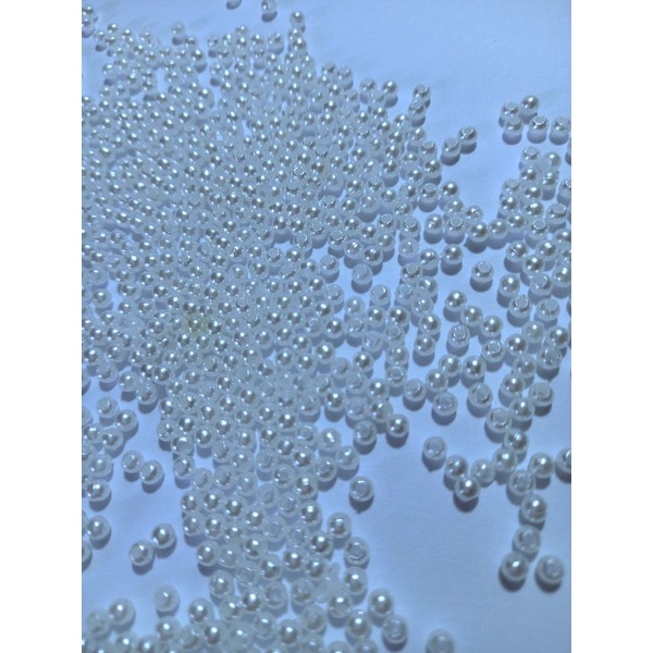 Perola branca brilhante pequena 3mm pacote com 50 gramas