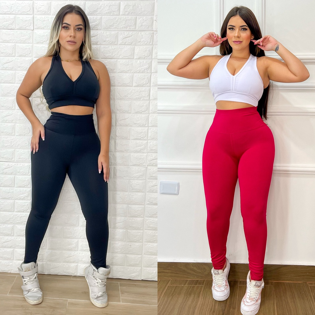 Roupa De Ginastica Feminino Academia 2 Conjuntos Legue Lisa
