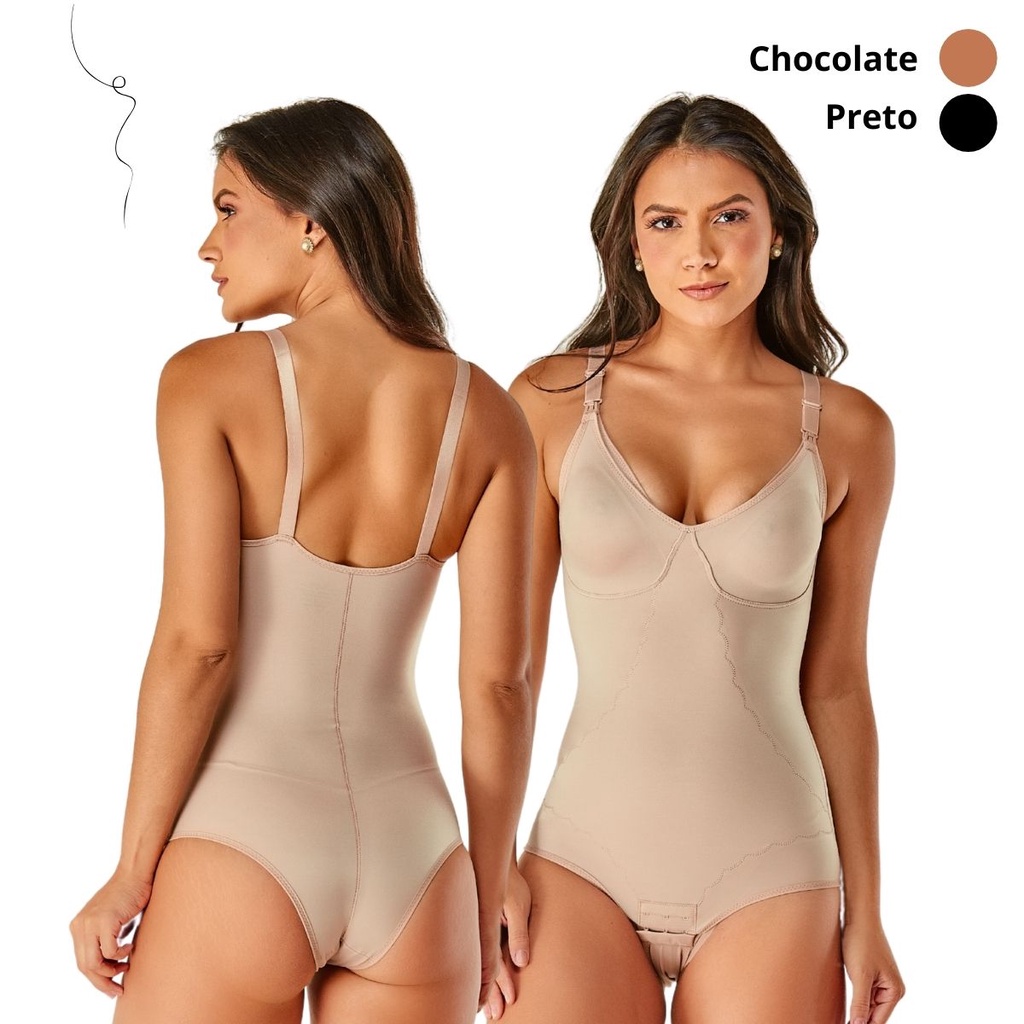 Cinta Body Modelador Amamentação Media Compressão Bojo Mole Pós Parto Modeladora Abertura Fecho Vi Lingerie 1624