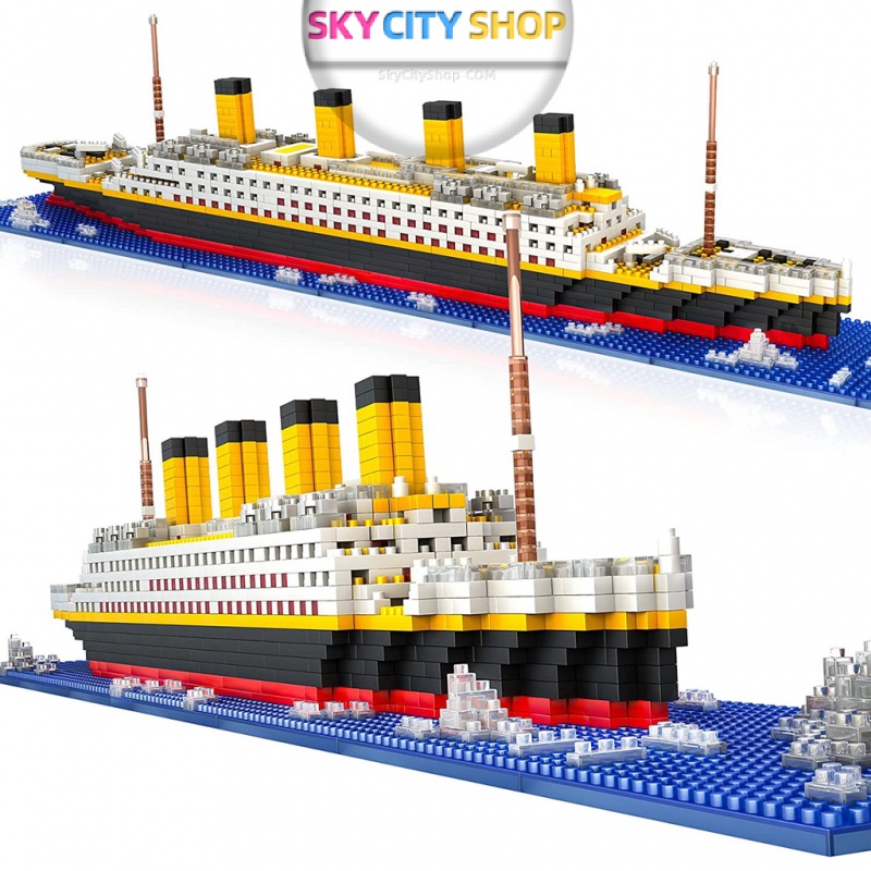 SkyCity ❣️ 1860 Pçs Lego Titanic Small Parteicle Building Blocks Grandes Barco De Brinquedo Montado Diy