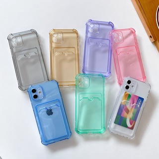 Capa De Celular Transparente Anti-Impacto Com Porta-Cartão Para iPhone 13/12/11 Pro Max/X/XS XR/6/7/8 Plus