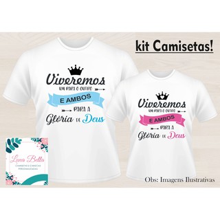 Kit 2 Camisetas Casal Evangélicos Gospel Cristãos