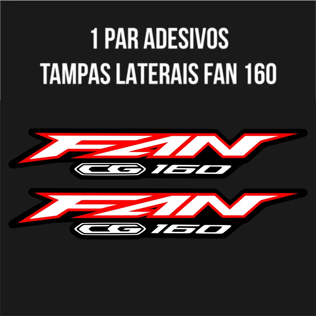 Tampa Lateral Fan 160 2022 2023 Preta adesivada Mod Original