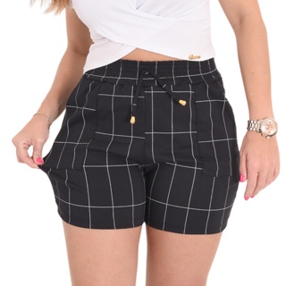 Shorts Bengaline Feminino Básico com Bolso Envio Imediato em Oferta na Shopee