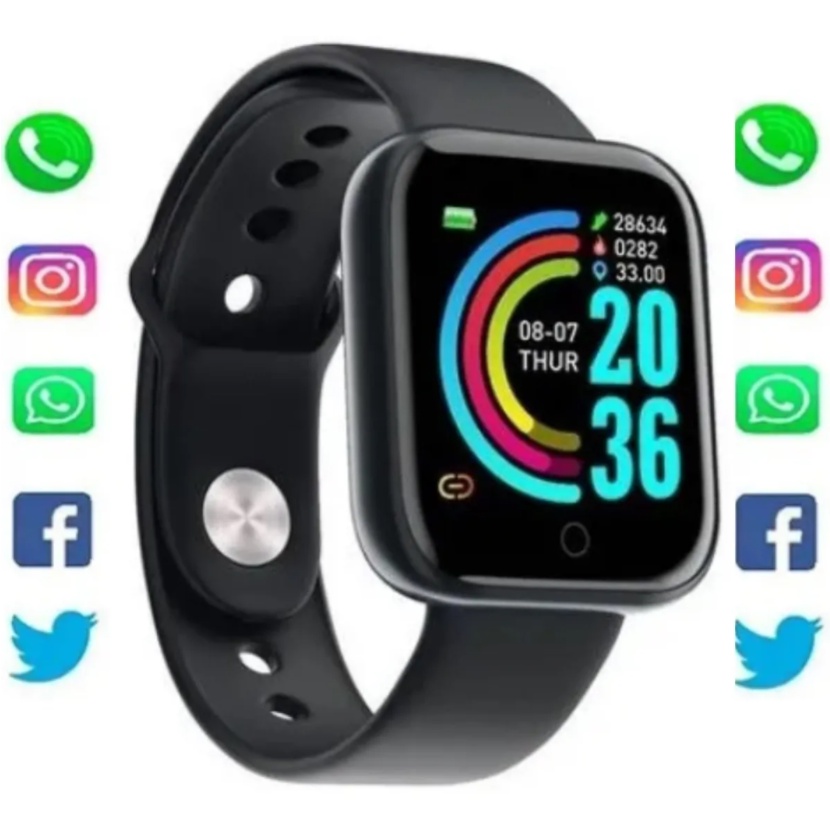 Relógio inteligente smartwatch D20 Y68 bluetooth monitor saúde