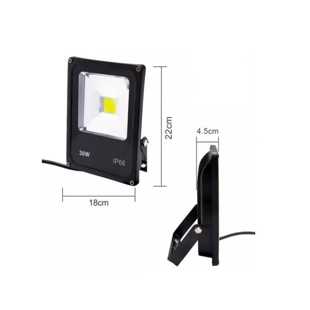 Refletor Holofote 30w Led Branco Frio Ip66 Prova D'água Super Led Bivolt 110v 220v Interno Externo