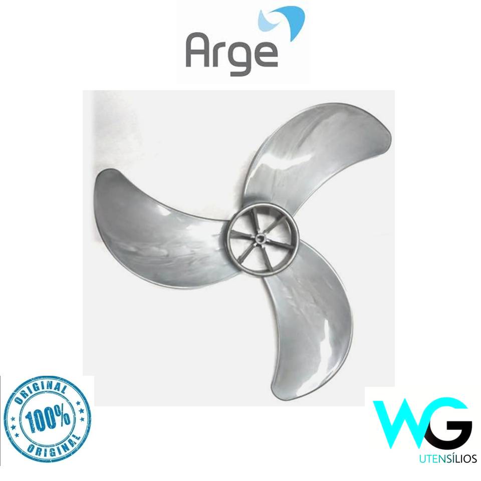 Hélice Ventilador Arge Max 60cm 3 Pás Eixo 9,7mm Prata