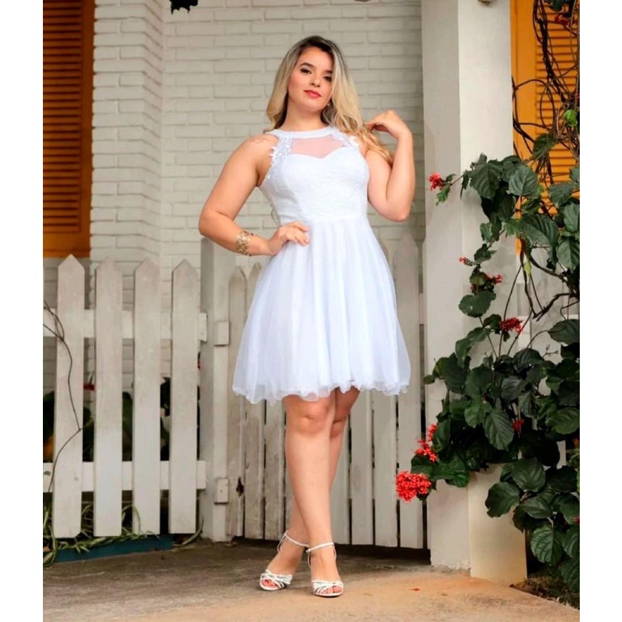 vestido branco curto