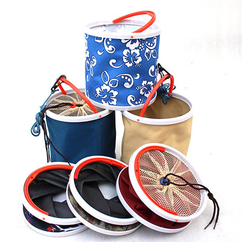 Outdoor fishing tools Foldable canvas Water Bucket With Rope 19*19/22*22/26*26cm Tools Barrel parts