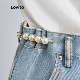 Lovito Broches Casual Liso Metal Pearls de 5 Pçs L233L166 (Ouro)