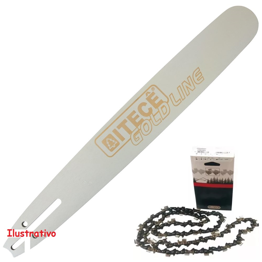 Sabre Gold 28 dentes 15 38cm 058 para motosserra Husqvarna 61, 162, 268, 272, 362, 365, 372, 390 com Corrente Oregon