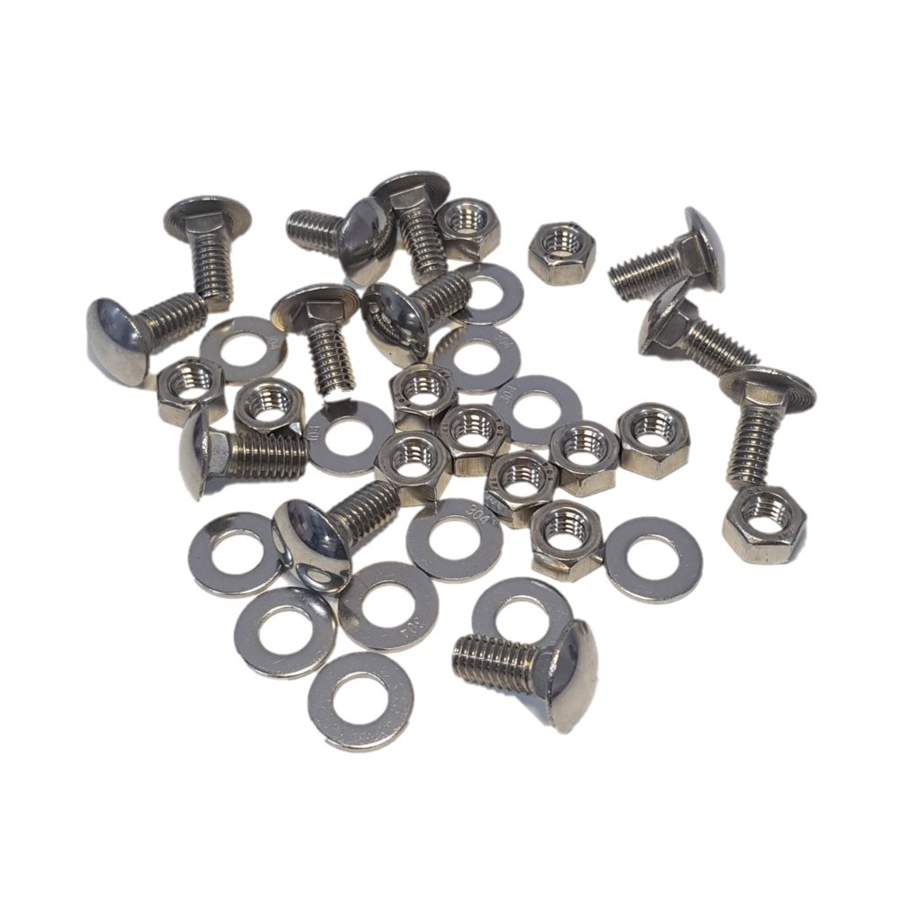 KIT Parafusos INOX para Para-choque do VW Fusca Moderno (Até 1986) 12 pçs