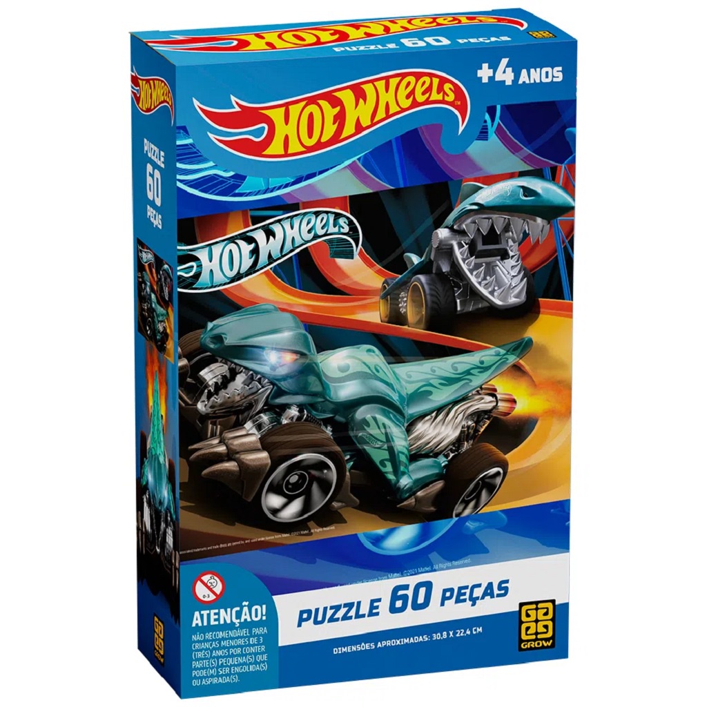 Quebra Cabeça 60 Peças Hot Wheels 04169 Grow