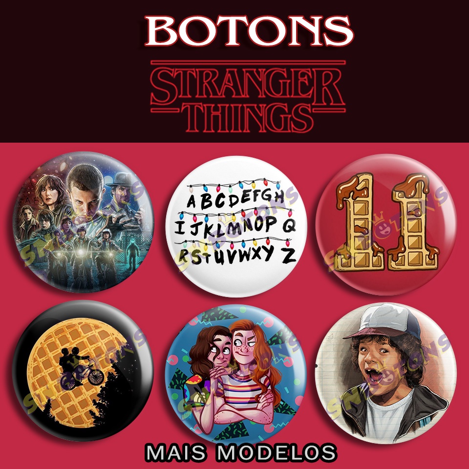 até 15 Botons Bottons Serie Stranger Things / Eleven e Max - ( Botton Series )  Broche Alfinete