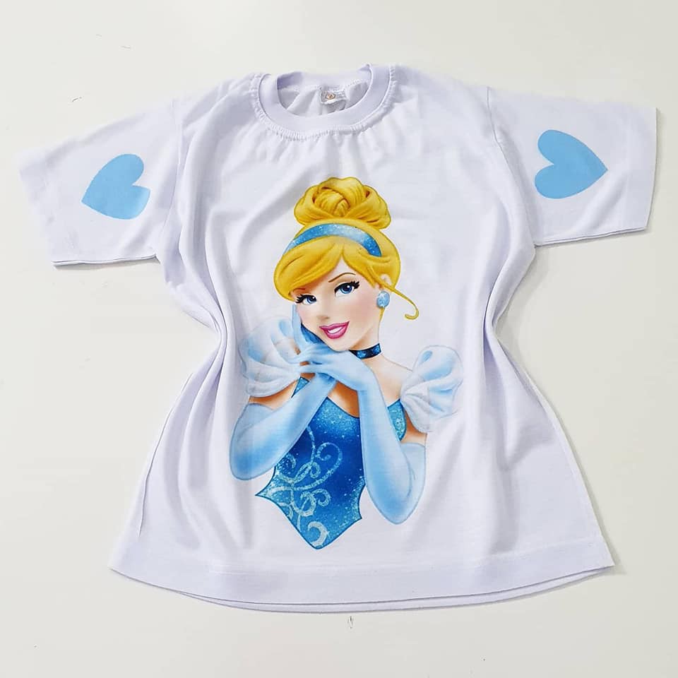 Camiseta Infantil Princesa - Cinderela | Shopee Brasil