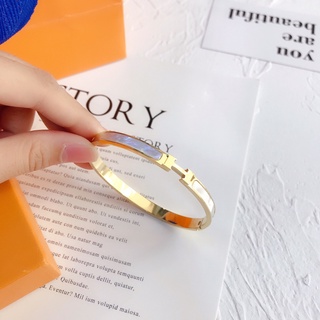 2021 Nova Moda Cartas H Capa Branca Pulseira De Aço Inoxidável Luxo Ouro Feminina Acessórios