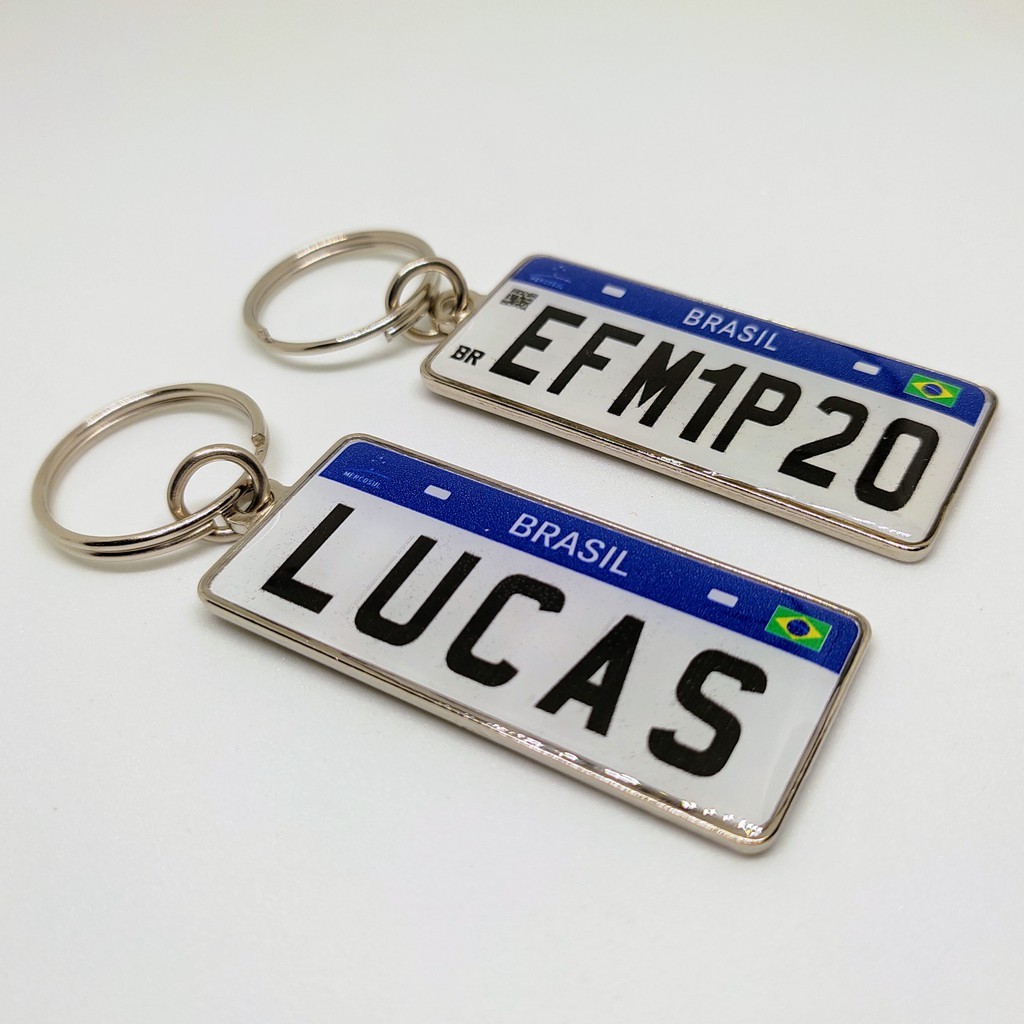 Chaveiro Metal Placa/Nome Mercosul - Personalizado