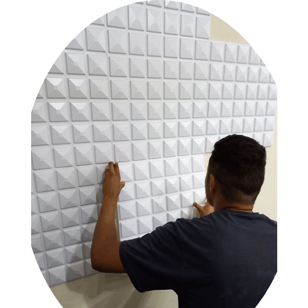Kit C/ 10 Placas Viena Revestimento Parede  50x50 Alto Relevo Painel 3d (sem adesivo)