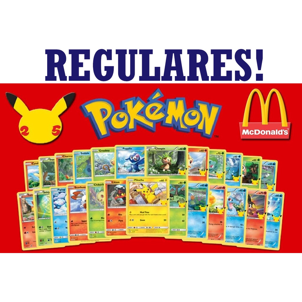 Cartas Pokémon McDonald's 25 Anos Aniversário Pokémon!!(Cartas