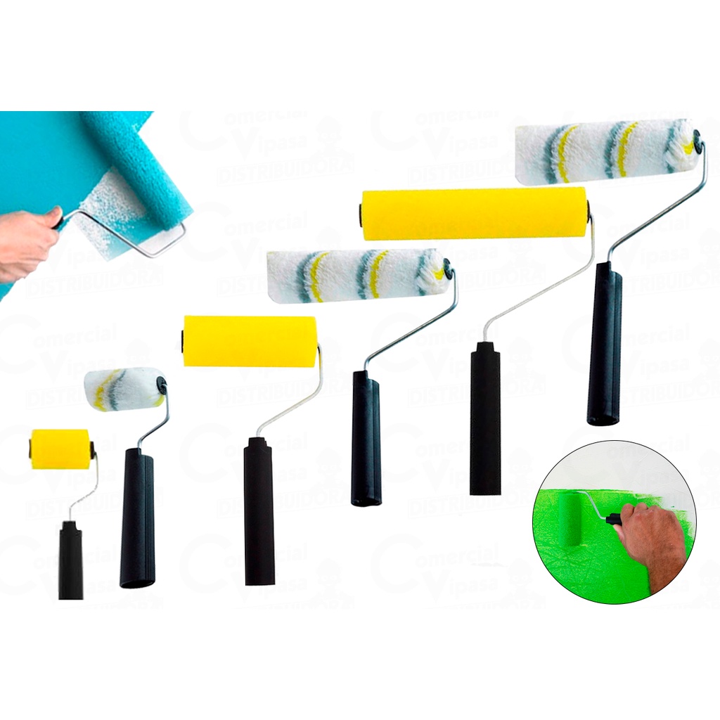 Rolo De Pintura Com Cabo Espuma Lã Poliéster De Alta Densidade Roma Profissional em Oferta na Shopee