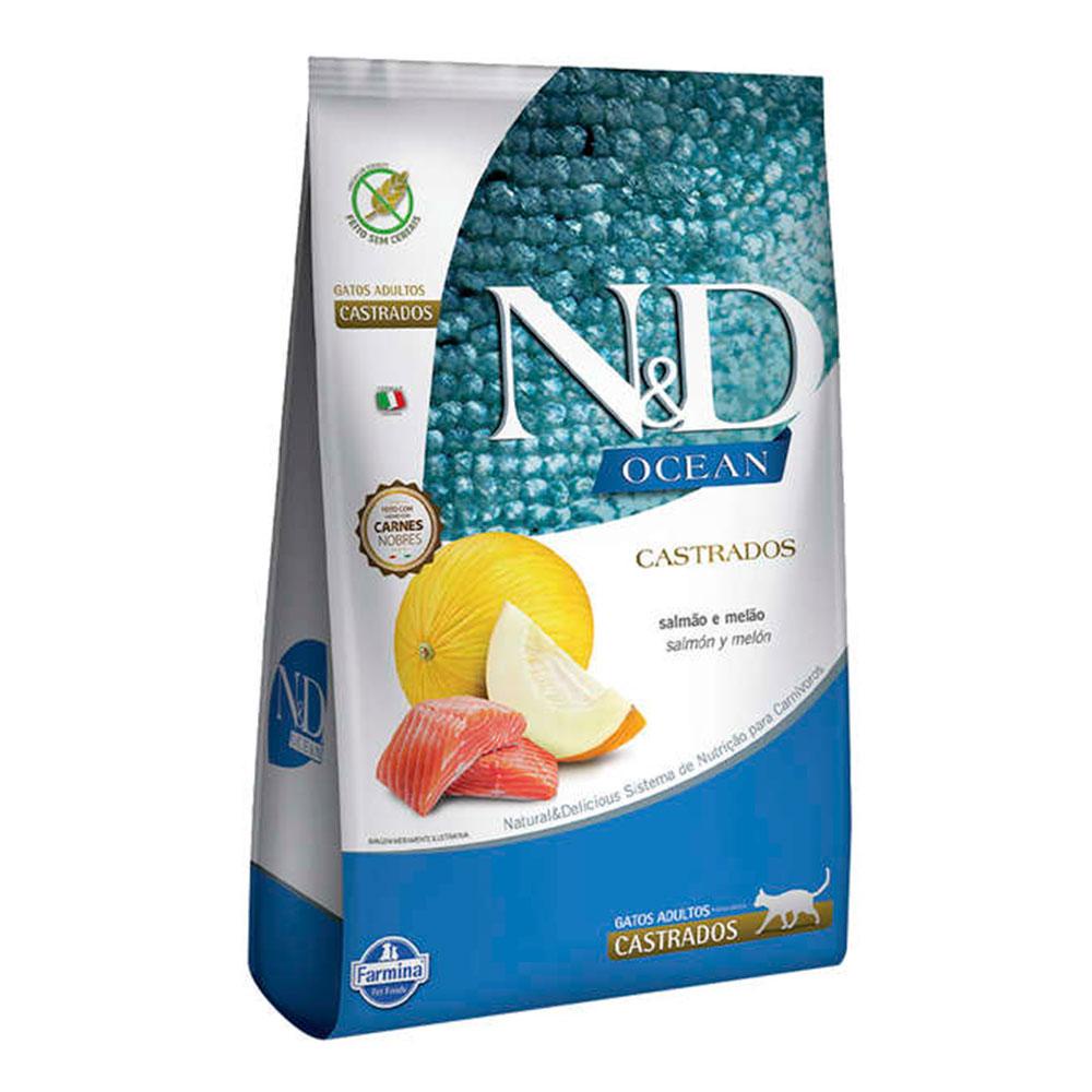 Ração Nd Ocean Gatos Adultos Castrados Salmão 7,5kg