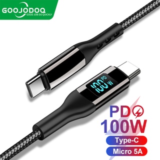Goojodoq Cabo Carregador Rápido Duplo Cabeça Typc-c 5A 100W PD
