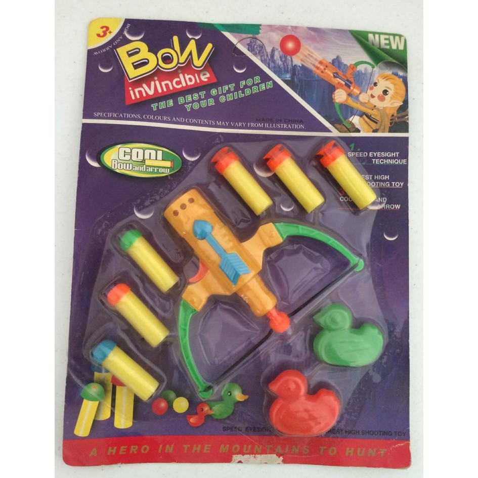 Pistola / Arco Invencivel com 6 Dardos e 2 Patos de Alvo - Bow Invincible - Ref. 366-B6