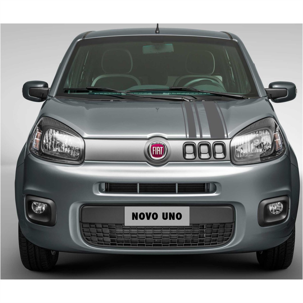 Dois kits Adesivo Faixa Fiat Uno Evolution Uno Way Capô e Porta Malas