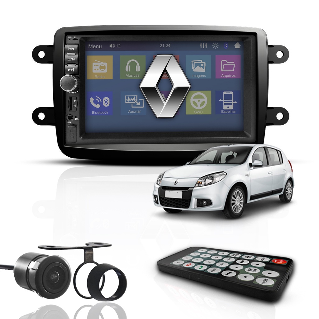 Kit Central Multimídia Universal Mp5 2Din Bt Espelha Sandero em Oferta na Shopee