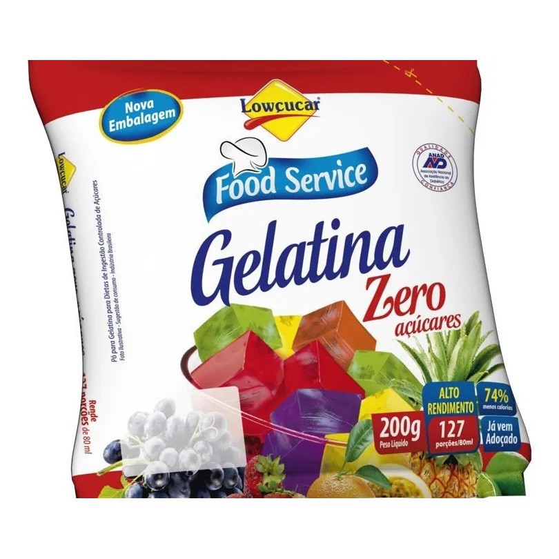Gelatina Zero Açúcar 200g Lowçucar Food Service Sabores Shopee Brasil