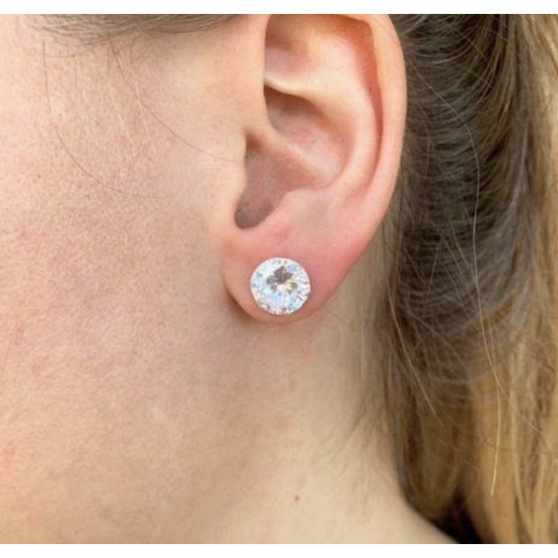Brinco 10mm Masculino Feminino Ponto De Luz Aço Antialérgico.