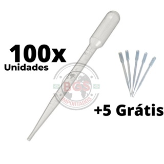 Pipeta Pasteur Plastica  3ML 100 Unidades Conta Gotas Artesanato Graduada em Oferta na Shopee