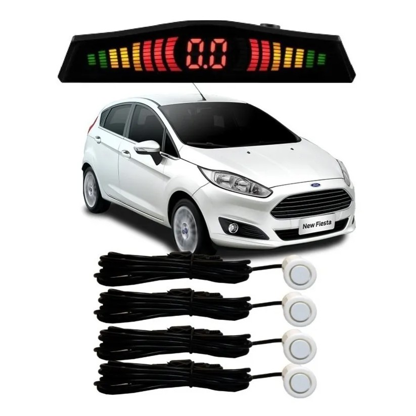 Sensor De Estacionamento Ré Fiesta Todos Os Modelos Branco em Oferta na Shopee