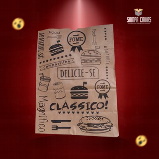Sacos kraft delivery Fast-food | Tamanho P - 100 Un