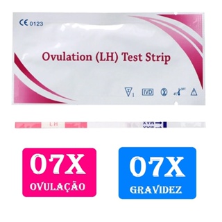 7 Testes de ovulação tira rosa + 07 Testes de gravidez 10 mIU/ml em Oferta na Shopee
