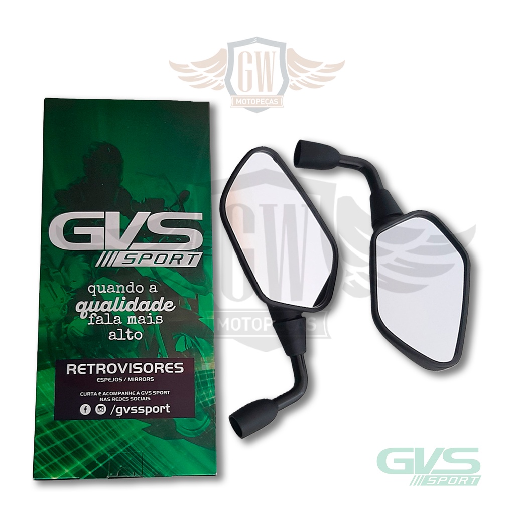 Retrovisor Gvs Cb 300 Rebaixado Honda Lente Convexa em Oferta na Shopee