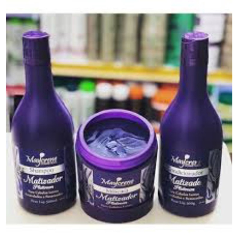 Kit Matizador Hidratante Para Platinar Cabelos e Tirar o Amarelado Dos ...