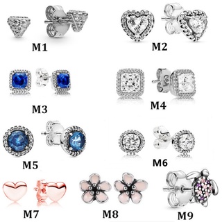 Dream Dora Azul Brilhante Rodada Coração Lingty Infinito Charme Praça Zircon Brincos Do Parafuso Prisioneiro Para As Mulheres