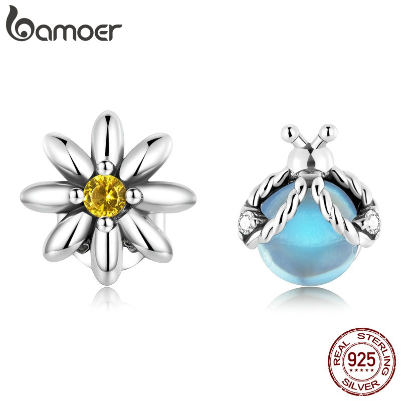 1 Par Brinco Assimétrico De Prata 925 Margarida Bamoer & Joaninha/Joias/Presentes Para Mulheres SCE1364 em Oferta na Shopee