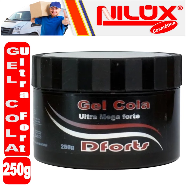 Gel Cola Ultra Mega Fort Dforts 250g indicado para todos os tipos de cabelos