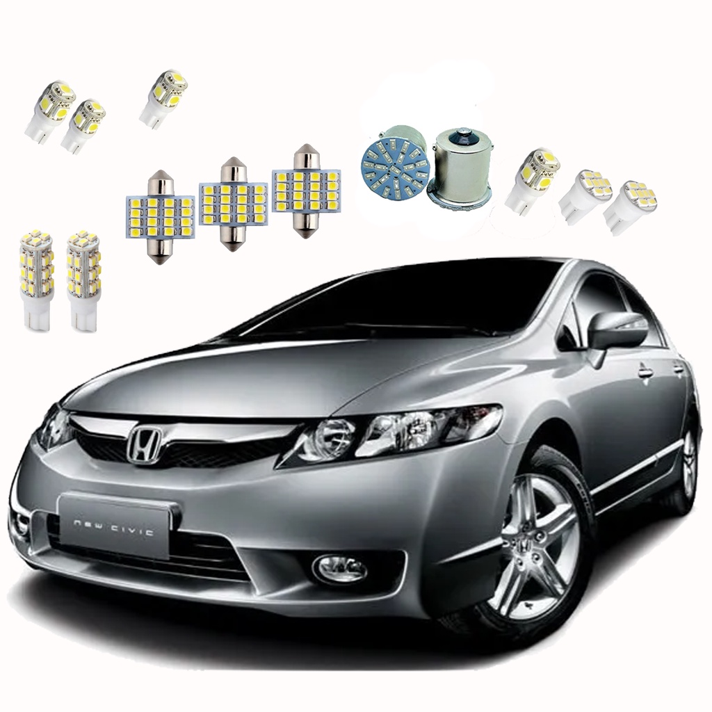 Kit Lâmpadas Led Honda New Civic 2006 a 2011 Teto Farolete Pingo